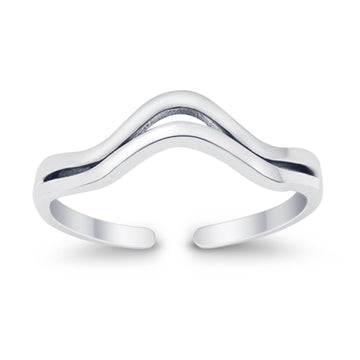 Aquarius Zodiac Sign Toe Ring Adjustable Band 925 Sterling Silver (5mm)